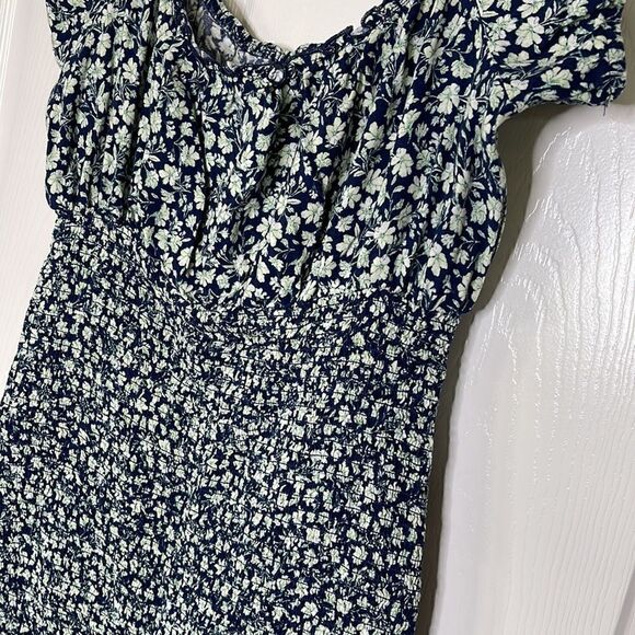 Wild Fable Summer Floral Cottage Dress Blue green size M - Picture 2 of 6